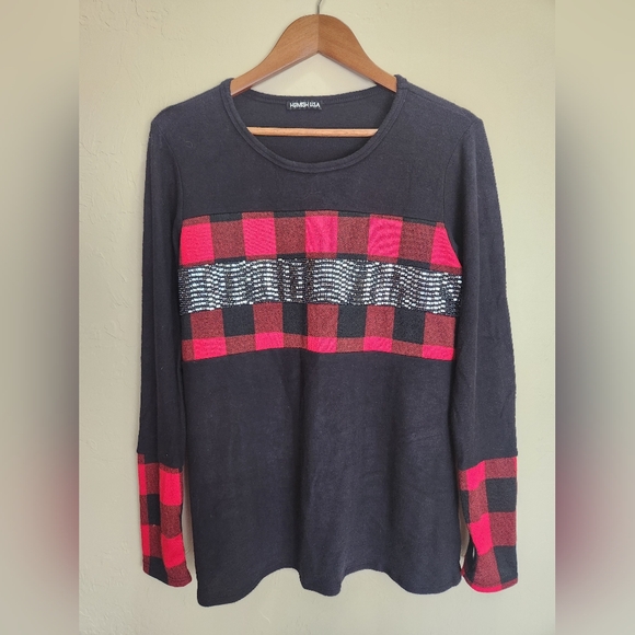 HEIMISH USA Sweaters - HEIMISH USA Black and Red Plaid Sweater